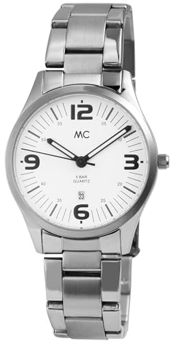 Excellanc Klassische MC Timetrend Germany Damen Armband Uhr Weiß Silber Metall Analog Datum 5ATM Quarz Frauen 951374 von Excellanc