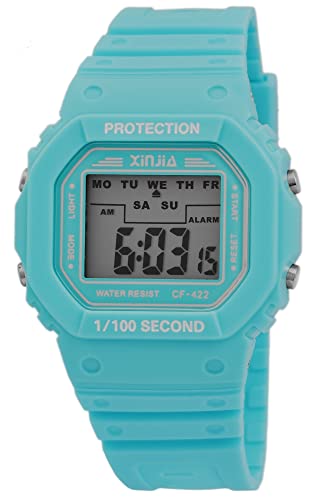 Excellanc Sportliche Herren Armband Uhr Blau Digital Kunststoff Silikon Alarm Datum Wecker Quarz Jungen Kinder 92400017005 von Excellanc