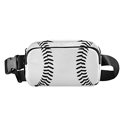 Exnundod Baseball-Bauchtasche mit roten Nähten, Softball-Bauchtasche für Damen und Herren, Sporttasche, Umhängetasche, modische Schultertasche, Gürteltasche, verstellbarer Riemen für Laufen, Wandern, von Exnundod