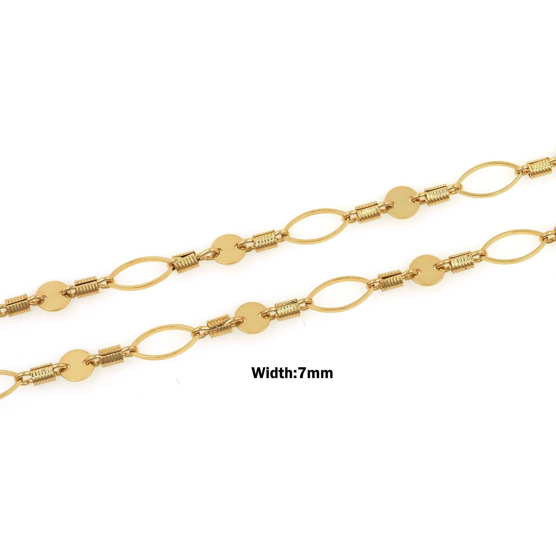 Ovale Kette, 18K Vergoldete Messing Halbfertige Fußkettchen, Gold Verschweißte Diy Armband Halskette Herstellung Zubehör, 7mm von ExquisitelyJewelry