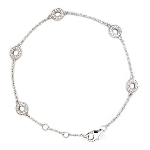 Eye Candy 925 Sterling Silber rhodiniert Herzanhänger Damen-Armband 18,5cm 2VNAECJBR0036 von Eye Candy