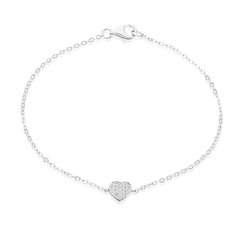 Eye Candy 925 Sterling Silber rhodiniert Herzanhänger Damen-Armband 18,5cm 2VNAECJBR0112 von Eye Candy