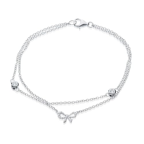 Eye Candy 925 Sterling Silber rhodiniert Schleifenanhänger Damen-Armband 18,5cm 2VNAECJBR0110 von Eye Candy