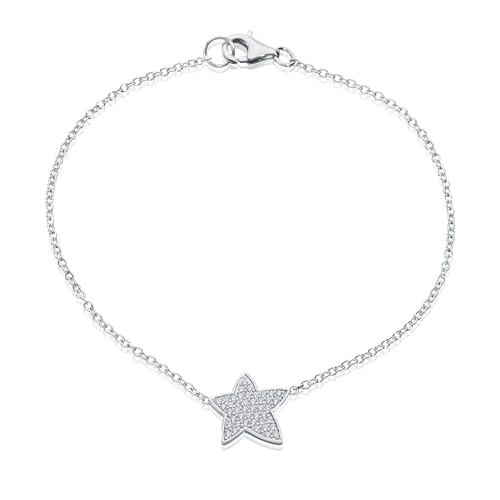 Eye Candy 925 Sterling Silber rhodiniert Sternanhänger Damen-Armband 18,5cm 2VNAECJBR0113 von Eye Candy