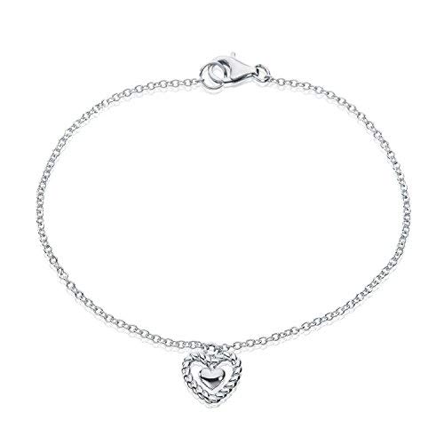 Eye Candy Damen-Armband 925 Sterling Silber rhodiniert Herz 18,5cm ECJ-BR0117 von Eye Candy