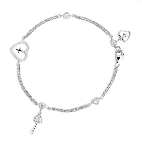 Eye Candy Damen-Armband aus 925 Sterling Silber mit Schlüsselanhänger rhodiniert Länge 18,5cm AVECJBR0037 von Eye Candy