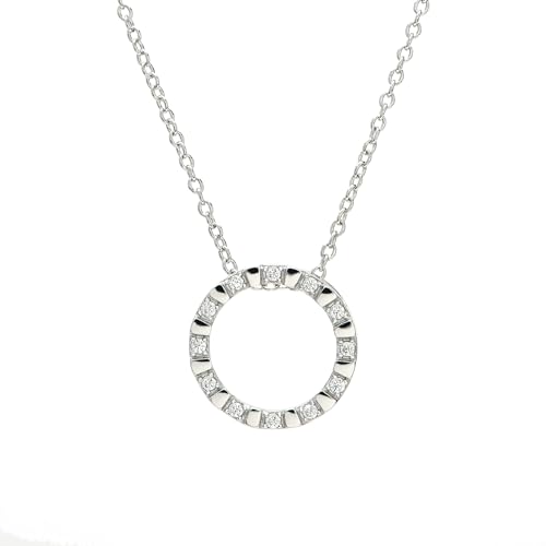 Eye Candy Damen-Collier aus 925 Sterling Silber mit runden Anhänger rhodiniert Länge 45cm AVECJNL0067 von Eye Candy