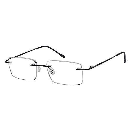 Eyekepper Rahmenlos lesen Brille zum Männer lesen - Rechteck Randlos Leser Brille Schwarz von Eyekepper