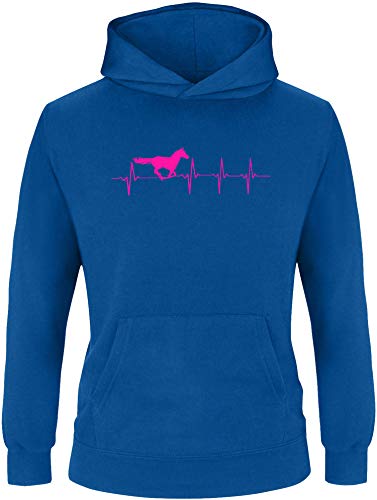 EZYshirt® Pferde Herzfrequenz Pullover Kinder | Mädchen Kapuzenpullover | Hoodie von Ezyshirt