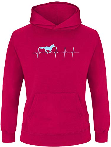 EZYshirt® Pferde Herzfrequenz Pullover Kinder | Mädchen Kapuzenpullover | Hoodie von Ezyshirt