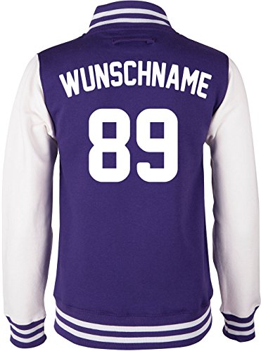 EZYshirt® Damen Herren Kinder College Jacke Athletic mit Wunschnamen und Wunschnummer | Baseball Jacke | von Ezyshirt