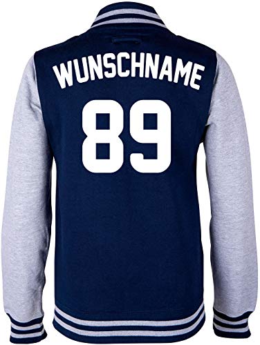 EZYshirt® Damen Herren Kinder College Jacke Athletic mit Wunschnamen und Wunschnummer | Baseball Jacke | von Ezyshirt