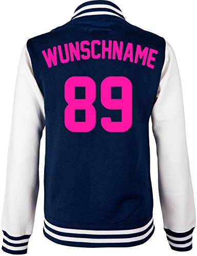 EZYshirt® Damen Herren Kinder College Jacke Athletic mit Wunschnamen und Wunschnummer | Baseball Jacke | von Ezyshirt