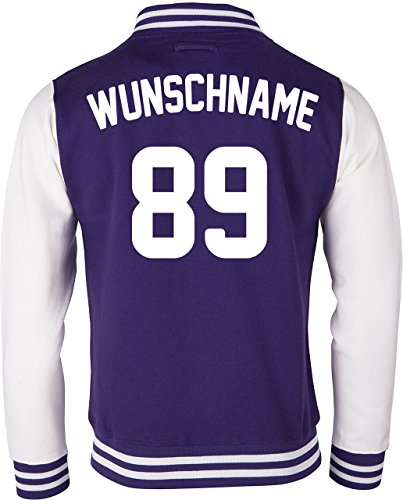 EZYshirt® Damen Herren Kinder College Jacke Athletic mit Wunschnamen und Wunschnummer | Baseball Jacke | von Ezyshirt