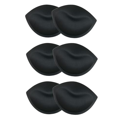 F Fityle 3 Paare Brustpolster für BH, BH-Einlagen Einsätze Waschbar, Sponge BH Insert Pads Atmungsaktiv, Push up Bikinis Pad Bra Einlagen Abnehmbar für Sport BH Badeanzug und Bikini, Schwarz von F Fityle