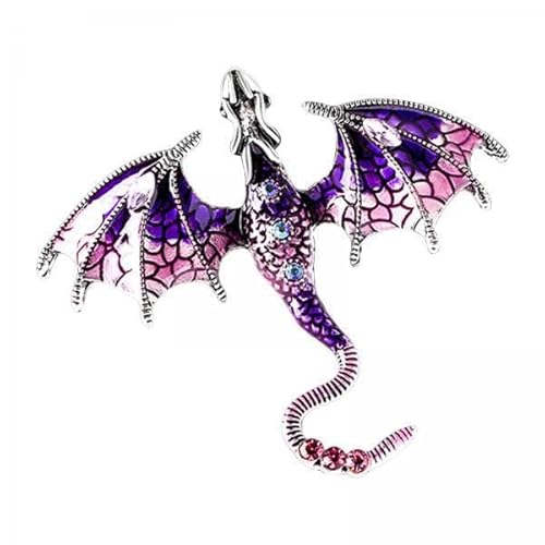 F Fityle 3x Männer Brosche Emaille Drache Brosche Tier Legierung Strass Geburtstagsgeschenk Abzeichen Pin Anhänger Charms für Anzüge Kleidung Jacken Rucksack von F Fityle