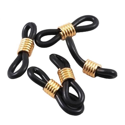 F Fityle 3x50Pcs Enden Brillen Gläser Halter Reparatur Kette Schnur Schleife Enden Schwarz Goldene, 4 Stück von F Fityle