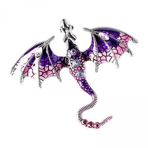 F Fityle 4x Männer Brosche Emaille Drache Brosche Tier Legierung Strass Geburtstagsgeschenk Abzeichen Pin Anhänger Charms für Anzüge Kleidung Jacken Rucksack von F Fityle