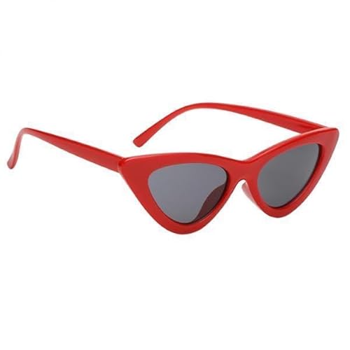 F Fityle 6 X Damen Vintage Dreieck Verspiegelte Sonnenbrille Brillen Designer Rot Grau, Rotgrau, 4 Stück von F Fityle