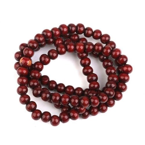 F Fityle 6xWood 108 Stücke Gebetskette Buddha Mala Buddhistischen Armband Kette Purpurrot, 6 STK. von F Fityle