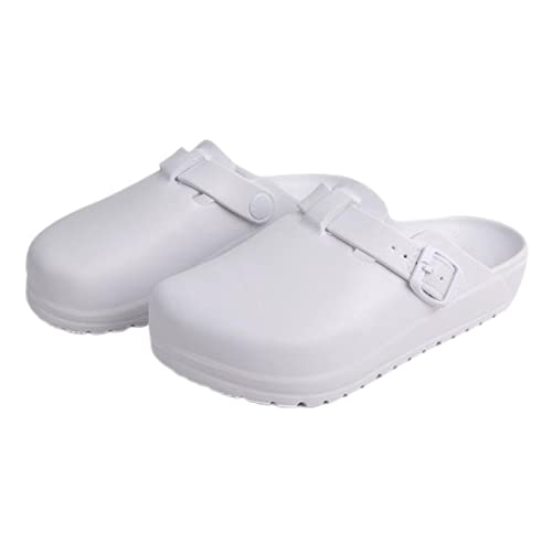 F Fityle Clogs, Hausschuhe, atmungsaktive Damen-Stillschuhe, für Doctor Hotel Restaurant, 38, Weiß von F Fityle