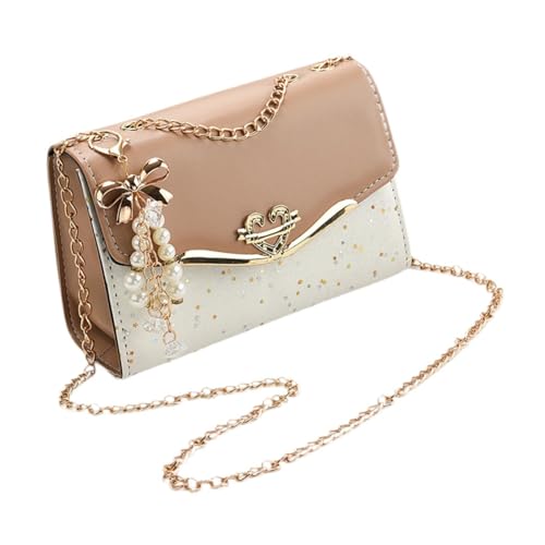 F Fityle Damen Umhängetasche Kette Tasche Mode Clutch Geldbörse Handtasche zum Einkaufen, khaki von F Fityle