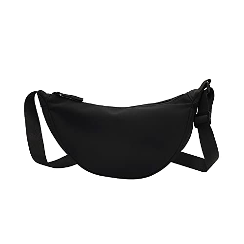 F Fityle Modische Leinwand Umhängetasche Brusttasche für Freizeitveranstaltungen, Schwarz-Orange von F Fityle