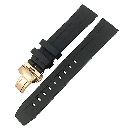 FACDEM Uhrenarmband für Tissot 1853 Seastar T120 T114, Gummi, Sport, Tauchen, Schwarz / Blau, weiches Uhrenarmband aus Silikongummi, 19 mm, 20 mm, 19 mm, Achat von FACDEM