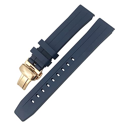 FACDEM Uhrenarmband für Tissot 1853 Seastar T120 T114, Gummi, Sport, Tauchen, Schwarz / Blau, weiches Uhrenarmband aus Silikongummi, 19 mm, 20 mm, 20 mm, Achat von FACDEM