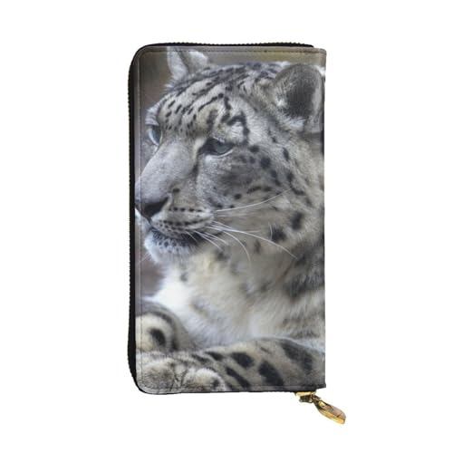 FAIRAH Leopard Printed Leather Wallet, Zippered Credit Card Holder Unisex Version von FAIRAH