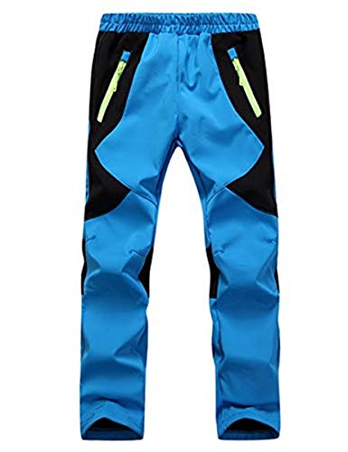 FAIRYRAIN Kinder Jungen Mädchen Softshellhose Gefütterte Winddicht Outdoorhose Atmungsaktiv mit Fleecefütterung Warm Regenhose Skihose Wanderhose M(128) von FAIRYRAIN