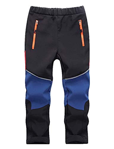 FAIRYRAIN Kinder Jungen Mädchen Winter Warm Softshellhose mit Fleecefütterung Wasserabweisend Winddicht Atmungsaktiv Outdoorhose Skihose Wanderhose Regenhose Sporthose L von FAIRYRAIN