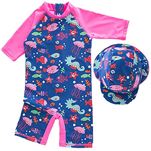 FAIRYRAIN Kinder Mädchen Jungen Bademode mit Badekappen Badeanzug Alles in eins Sonnenschutz Schwimmbekleidung Einteiler UPF 50+ UV Schützend FAIRYRAIN Kinder Mädchen Jungen Bademode mit Badekappen Badeanzug Alles in eins Sonnenschutz Schwimmbekleidung Einteiler UPF 50+ UV Schützend von FAIRYRAIN