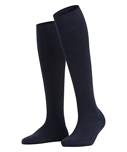 FALKE Damen Kniestrümpfe Family W KH nachhaltige biologische Baumwolle lang einfarbig 1 Paar, Blau (Navy Blue 6499) neu - umweltfreundlich, 35-38 von FALKE