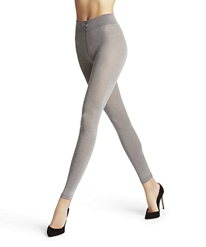 FALKE Damen Leggings Softmerino W LE Wolle einfarbig 1 Stück, Grau (Light Grey Melange 3830), 40-42 von FALKE