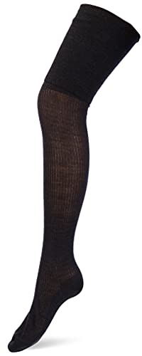 FALKE Damen No. 3 W OK Wolle lang einfarbig 1 Paar Overknee-Socken, Grau (Anthracite Melange 3089), 39-40 von FALKE