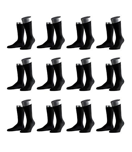 FALKE Herren Business-Socken Swing 14633 12 Paar, Farbe:Schwarz;Sockengröße:43-46;Artikel:-3000 black von FALKE