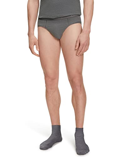 FALKE Herren Slip Daily Comfort 2-Pack M BR Baumwolle atmungsaktiv 2 Stück, Grau (Dark Grey - Heather 3278), L von FALKE