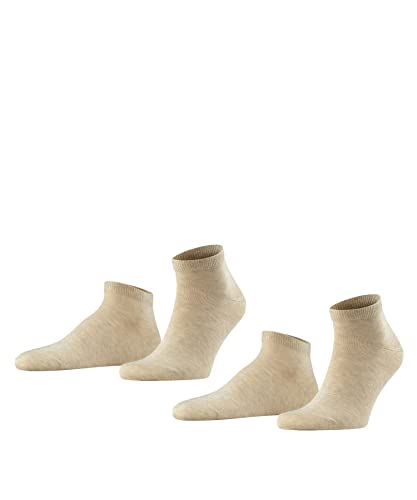 FALKE Herren Sneakersocken Happy 2-Pack M SN Baumwolle kurz einfarbig 2 Paar, Beige (Sand Melange 4650), 43-46 von FALKE