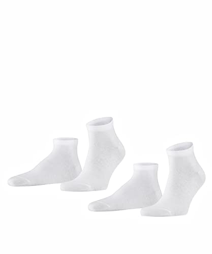 FALKE Herren Sneakersocken Happy 2-Pack M SN Baumwolle kurz einfarbig 2 Paar, Weiß (White 2000), 47-50 von FALKE