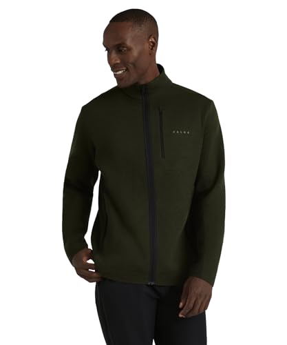 FALKE Herren Jacke Trekking Knit Jacket M JA Wolle Funktionsmaterial feuchtigkeitsregulierend 1 Stück, Grün (Vertigo 7962), L von FALKE