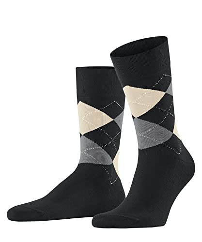 FALKE Herren Sensitive Argyle M SO Baumwolle mit Komfortbund 1 Paar Socken, Schwarz (Black 3000), 39-42 von FALKE