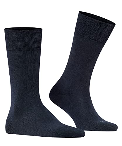 FALKE Herren Socken Sensitive Berlin M SO Wolle Baumwolle mit Komfortbund 1 Paar, Blau (Dark Navy 6375) neu - umweltfreundlich, 43-46 von FALKE