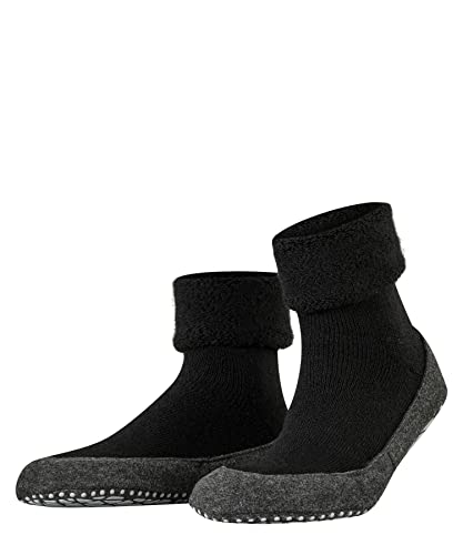 FALKE Herren Cosyshoe M HP Wolle Rutschhemmende Noppen 1 Paar Stoppersocken, Blickdicht, Schwarz (Black 3000), 43-44 von FALKE