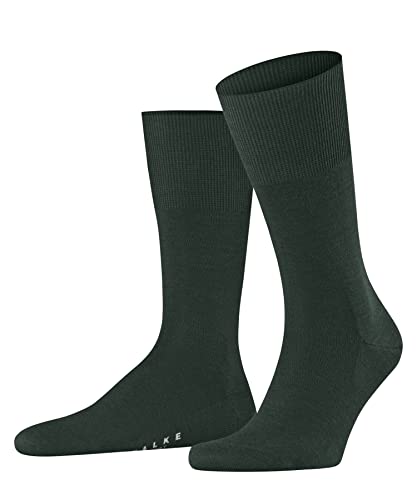 FALKE Herren Socken Airport M SO Wolle Baumwolle einfarbig 1 Paar, Grün (Hunter Green 7441), 45-46 von FALKE