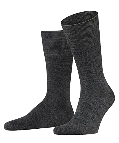 FALKE Herren Socken Airport, Merinowolle Baumwolle, 1 Paar, Grau (Dark Grey 3070), 49-50 von FALKE