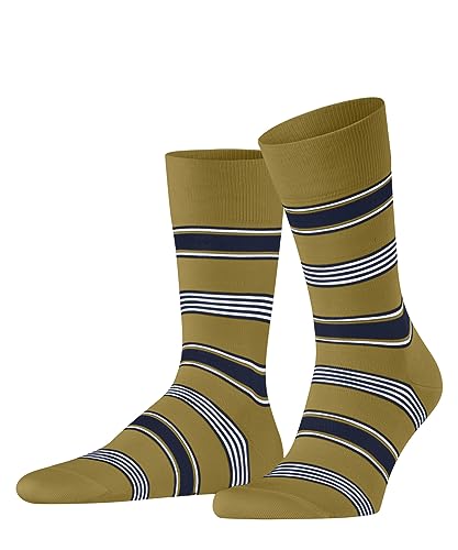 FALKE Herren Socken Marina Stripe Biologische Baumwolle gemustert 1 Paar, Gelb (Brass 1216), 43-44 von FALKE