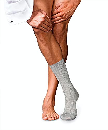 FALKE Herren Socken No. 7 M SO Wolle einfarbig 1 Paar, Grau (Light Grey Melange 3388), 39-40 von FALKE
