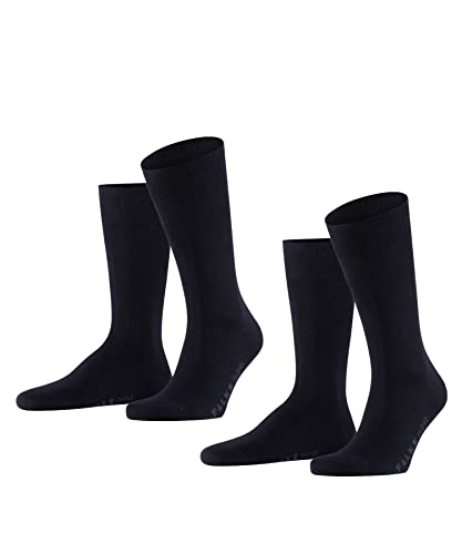 FALKE Herren Socken Swing 2-Pack M SO Baumwolle einfarbig 2 Paar, Blau (Dark Navy 6370), 43-46 von FALKE