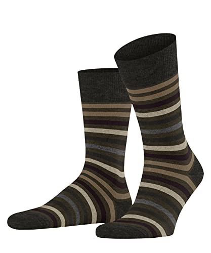 FALKE Herren Socken Tinted Stripe M SO Wolle Baumwolle gemustert 1 Paar, Grün (Beech 7464), 47-50 von FALKE